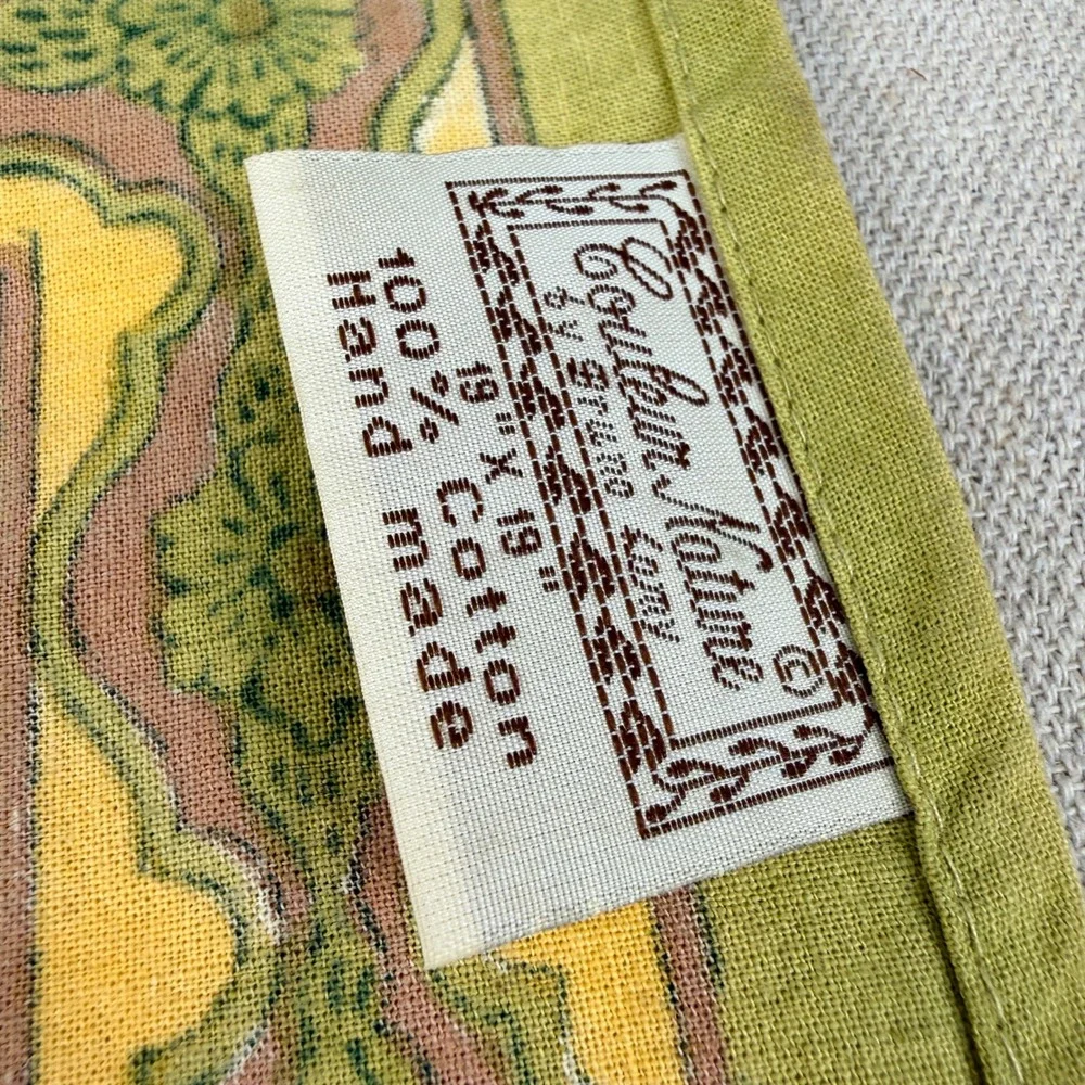 Set of 3 Couleur Nature Bruno Lamy Olive Branch Napkins Yellow Green 19